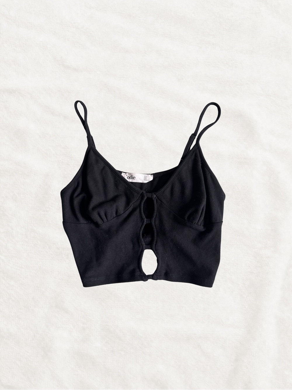 Elodie Black Cutout Crop Cami Top